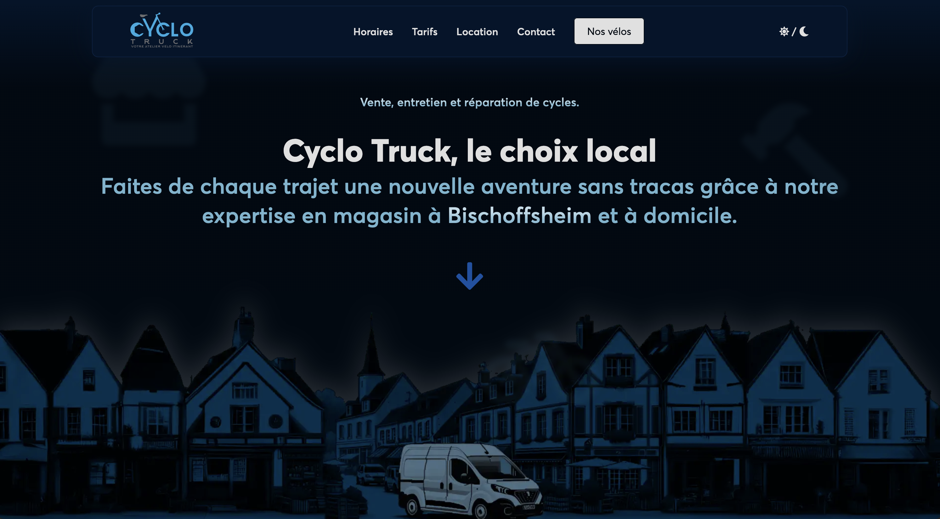 Capture d'écran du site Cyclo&nbsp;Truck